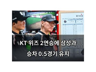 KT 위즈 2연승에 삼성과 승차 0.5경기 유지