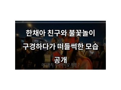 한채아 친구와 불꽃놀이 구경하다가 떠들썩한 모습 공개
