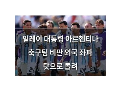 밀레이 대통령 아르헨티나 축구팀 비판 외국 좌파 탓으로 돌려