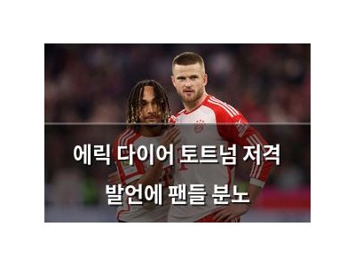 에릭 다이어 토트넘 저격 발언에 팬들 분노