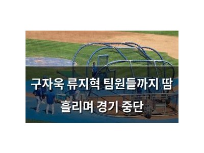 구자욱 류지혁 팀원들까지 땀 흘리며 경기 중단