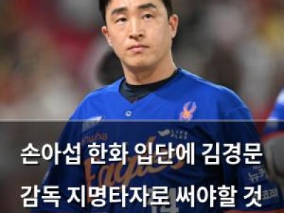 손아섭 한화 입단에 김경문 감독 지명타자로 써야할 것 같다