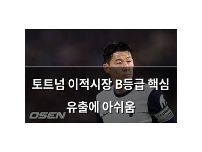토트넘 이적시장 B등급 핵심 유출에 아쉬움
