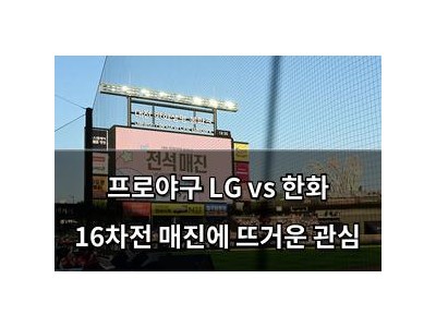프로야구 LG vs 한화 16차전 매진에 뜨거운 관심