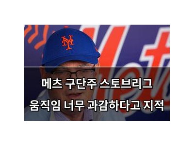 메츠 구단주 스토브리그 움직임 너무 과감하다고 지적