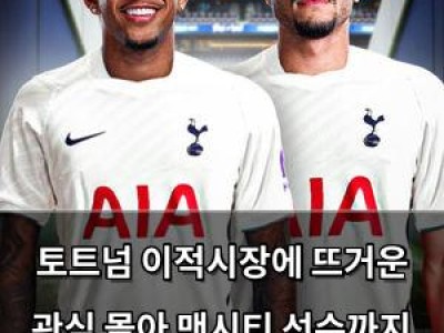 토트넘 이적시장에 뜨거운 관심 몰아 맨시티 선수까지 영입 예정